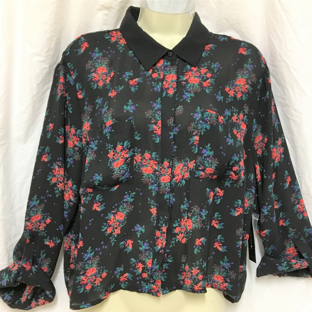 I ❤️Ronson floral crop button blouse with dress